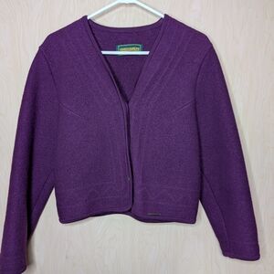 Grandma Cottagecore Modest Geiger Purple Wool Cardigan